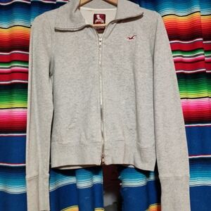Hollister Burgundy Label Cotton Sweatshirt with Red Logo